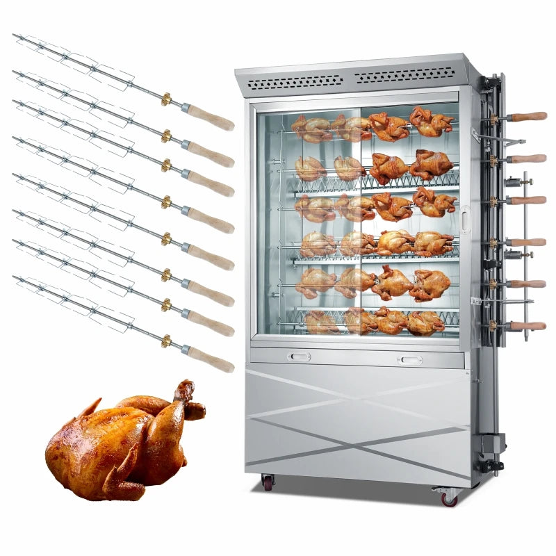 Commercial Rotisserie Chicken Grill, Rotary Roasting Machine for Restaurant