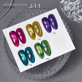 Vendeeni 5 Colors/Set Crystal Cat Eye Gel Nail Polish Semi Permanent Sparkling Magnetic UV LED Soak Off Gel Varnish With Display