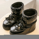 Ankle Boots Women Winter Genuine Leather Waterproof Platform Snow Boots For Warm Plush Non Slip Cotton Padded Shoes Size 34-41
