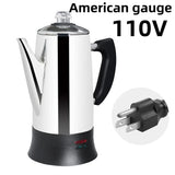 Electric Percolator 1.8L 12Cup Italian Coffee Maker Stainless Steel Quick Heating Reusable Filter Basket Fast Brew Home Office