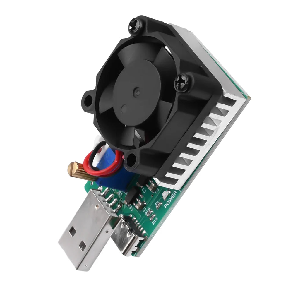 18W 22.5W Electronic Test Load Resistor USB Interface Battery Discharge Capacity Tester with Fan Adjustable Current Module Tool