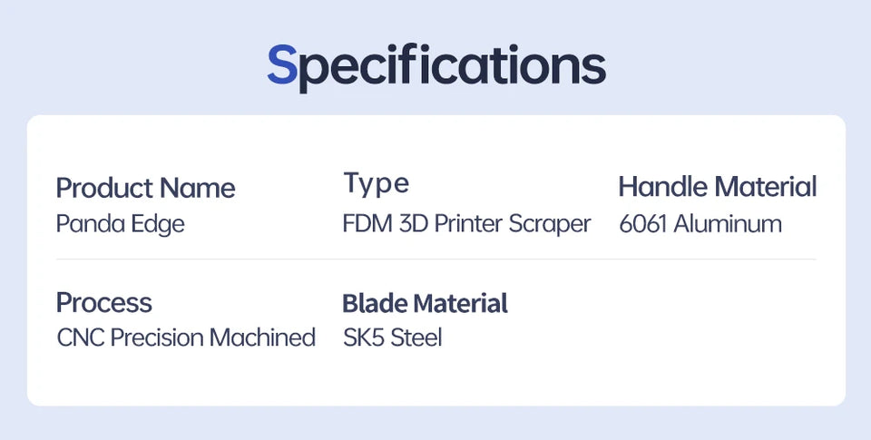 BIGTREETECH Panda Edge Scraper Metal Replacement SK5 Blade Professional 3D Printer Accessories Tool for Bambu Lab Creality Voron