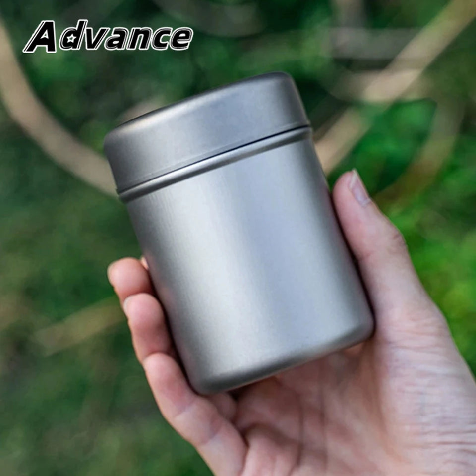 Tea Storage Bottle Titanium Portable Tea Box Outdoor Portable Camping Coffee Can