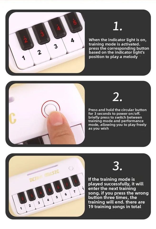 Portable 15 Keys Digital Keyboard Children Mini Electronic Piano Children Musical Instrument Educational Toys for Children Gift
