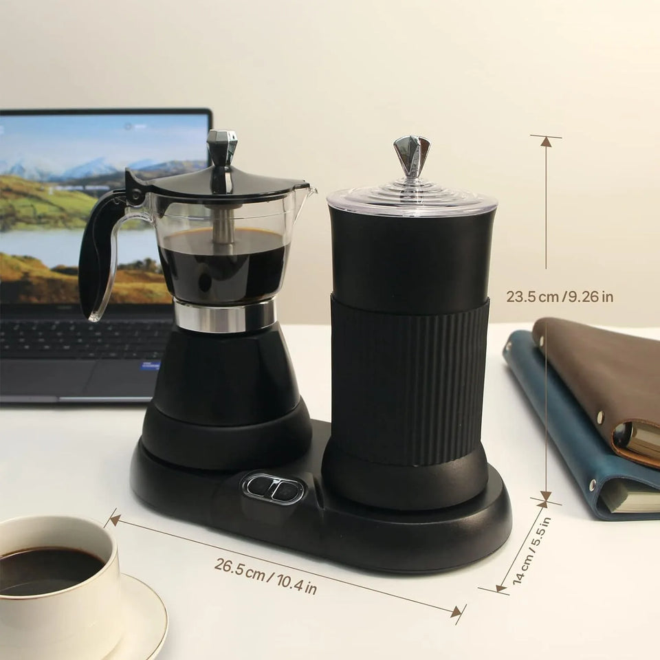 4 Cups Electric Coffee Machine Home Auto Milk Frothing All-In-One Machine Slow Extraction Italian Moka Pot Multifunction 400W