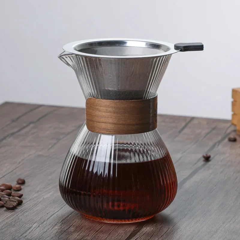 Hand Brewed Glass Coffee Sharing Pot Barista Tools Household Filter Coffee Pot Set Coffeeware Teaware Coffe Accessories