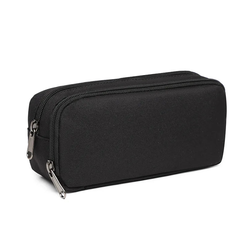Pencil Case Large Space Storage 2 Compartment Pouch Double Side Opened Student Stationery Pen Bag Desk Organizer School Supplies