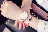 1 Set Women Leather Watches Minimalist Style 6.9mm Ultra Thin Dial Black Gift Box Adjuster Spare Strap Women's Dress Wristwatch