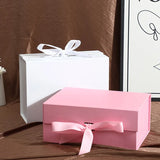 Cardboard Package Box Pink Black Carton Large Gift Box Personalized Logo Corrugated Box For Packaging Party Box With Ribbon