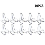 10PCS Acrylic Display Holder Transparent Triangle Commemorative Coin Photo Card Holder Display Rack Phone Stand Home Decor
