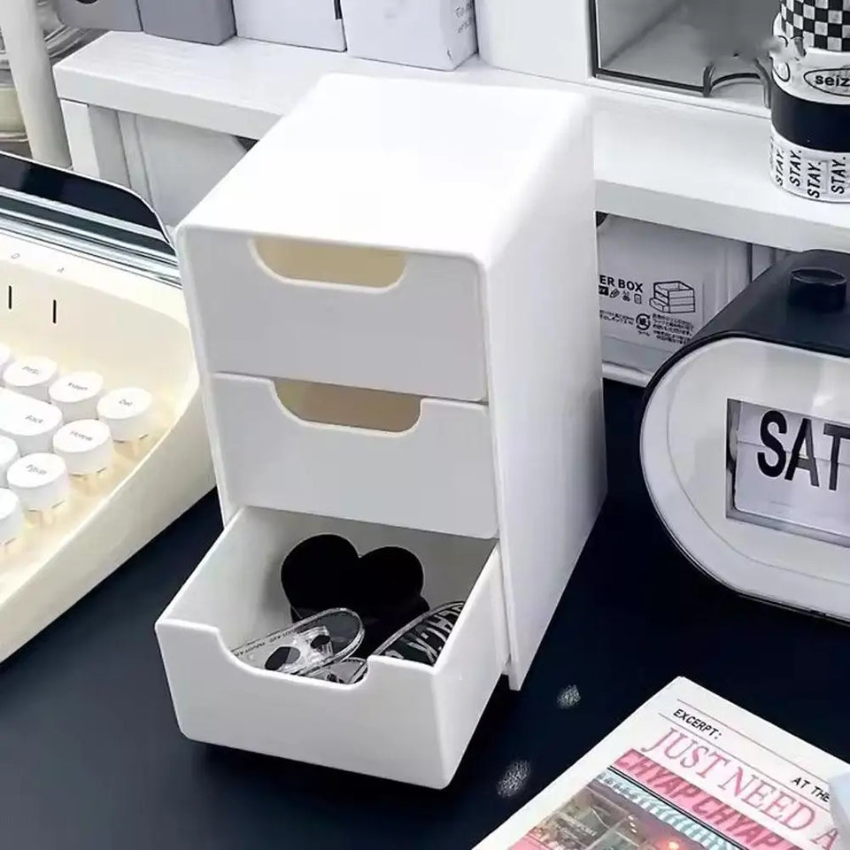 Mini Storage Box Small Drawer Storage Box Layered Grid Drawer Style Storage Box Tier Desk Organizer With Drawers