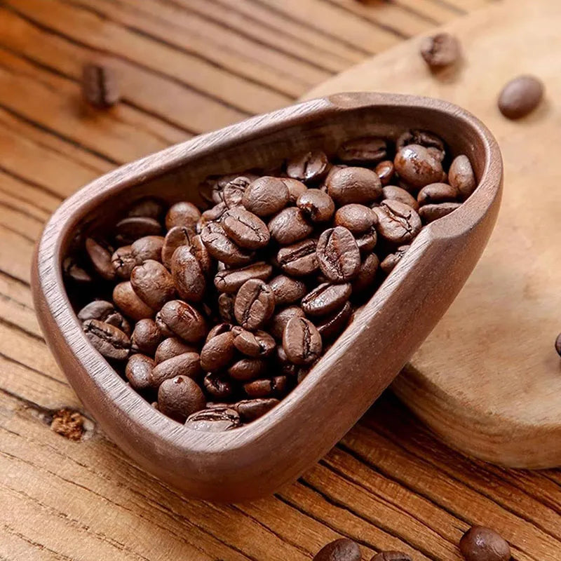 Coffee Beans Dose Trays Solid Wood Walnut Bean Shovel Scoops Measure Tea Separator Vessel Espresso Kitchen Tools