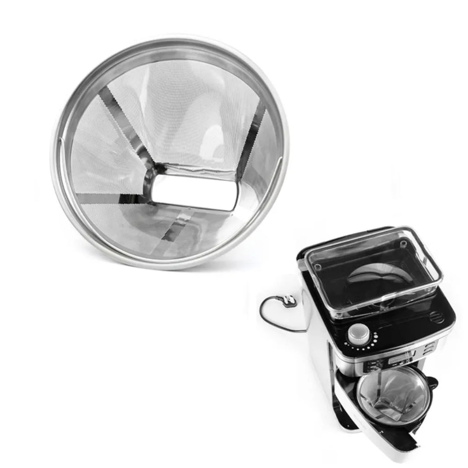 304 Stainless Steel Cafe Drip Coffee Machine Filter Fine Mesh Reusable Coffee Powder Basket with Foldable Handle Tea Strainer