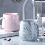 Nordic Ins Style Ceramic Mug Marbled  Gold Rim Coffee Cup Oatmeal Breakfast Cup Valentine's Day present Couple water cups