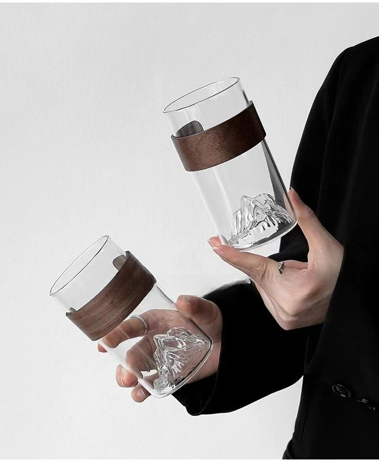Japanese-style glass retro ethnic wind high temperature resistant Mount Fuji tea cup home snow mountain cup coffee cup