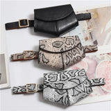 Women's Snake Waist Bag Heart Shaped Belt Bags Brand Designer Fanny Pack PU Leather Crossbody Chest Bag Fashion Small Hip Purse