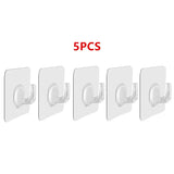 5-40pcs Transparent Plastic Duty Wall Hook for Kitchen Bathroom Office Storage No Trace No Scratch Waterproof Adhesive Hooks
