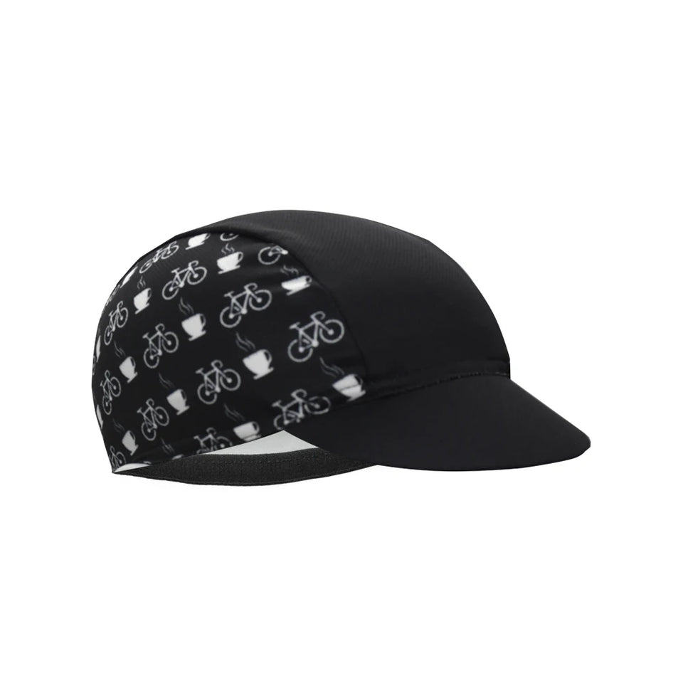 Black Cycling Cap Funny Road Bicycle Hat Cartoon Bike Headwear Men and Women Coffee & Beer Gorra Ciclismo