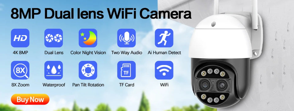 Outdoor Street IP66 Tuya Smart Home IP Camera WIFI Audio Record Waterproof 5MP Wireless CCTV Dome Camera Smart Life APP P2P