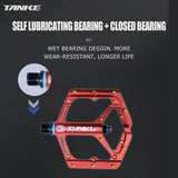 TANKE MTB Pedals Lightweight Aluminum Alloy Non-slip Bicycle Pedal (10 Non-Slip Pins/Side)with Grease&Bearing Bike pedal TP-50