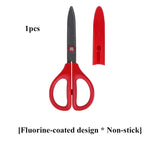 KOKUYO SAXA Curved Scissors for Effortless Cutting Non-stick Fluorine/Titanium Coated Safety Round Tip Portable Safe Craft Tools