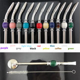 Stainless Steel Drinking Straw Spoon Tea Filter Yerba Mate Tea Straws Bombilla Gourd Reusable Coffee Tea Tools Washable Tea Tool