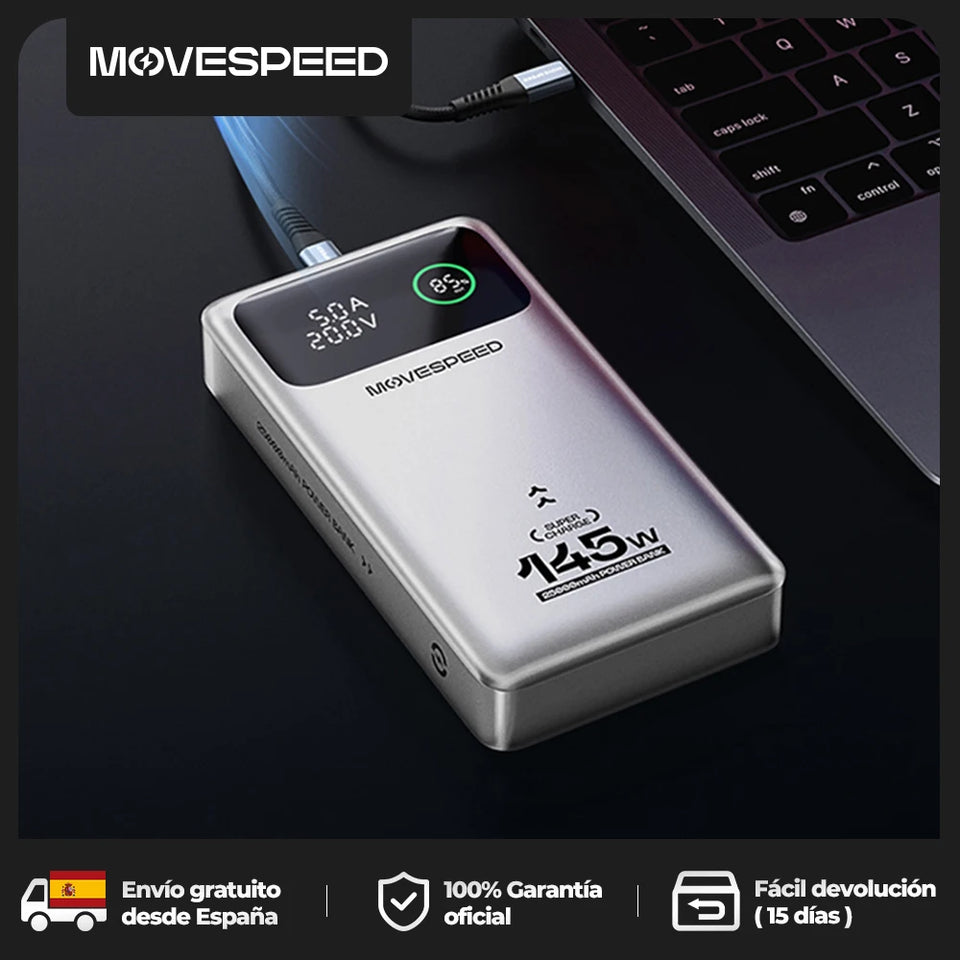 MOVESPEED M25Pro 25000mAh Power Bank 140W Type C PD Fast Charging PowerBank External Portable Charger for MacBook Lenovo Laptop