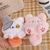Kawaii Plush Brooch Coffee Cat Plush Keychain Soft Stuffed Cute Cat Plush Doll Colorful Ins Animal Plush Key Chain Kid Girls