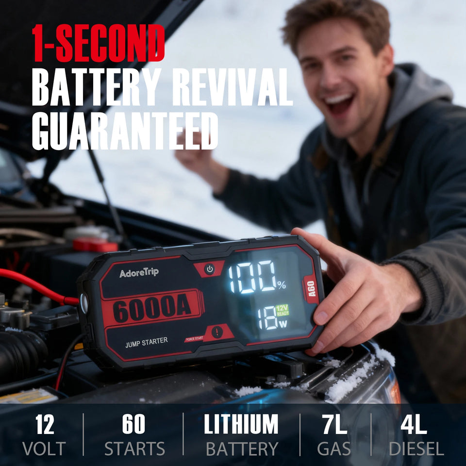 Car 6250A Portable 12V  Jump Starter Power Bank 12V Auto Battery Charger Booster Starting Device For 10.0L GAS/6.5L DIESEL
