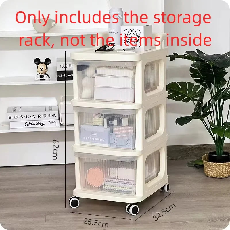 Acrylic Shopping Cart Shelf Stand Floor Standing Bathroom Gap Frame Home Living Room Snack Storage Rack Modern Minimalism