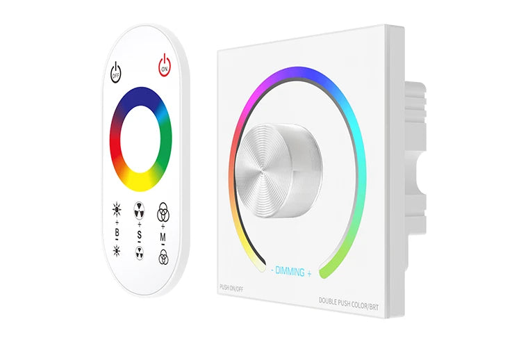 LED Light Strip Wallmount Glass Pannel Touch EU AU Controller Dimmer CCT RGB 12V 24V 6A/CH Home Commercial 0-100% Smooth Dimming