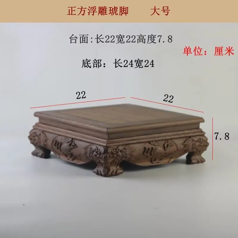 Premium Wooden Pedestal Display Shelf - Ideal for Bonsai Plants, Mini Flower Pots, Coffee/Tea Sets & Figurines | Standing Base