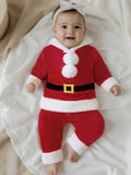 0-5T Girls Boys Santa Claus Costume Long Sleeve Hooded Sweatshirt with Pants Christmas Outfit Cosplay Costume