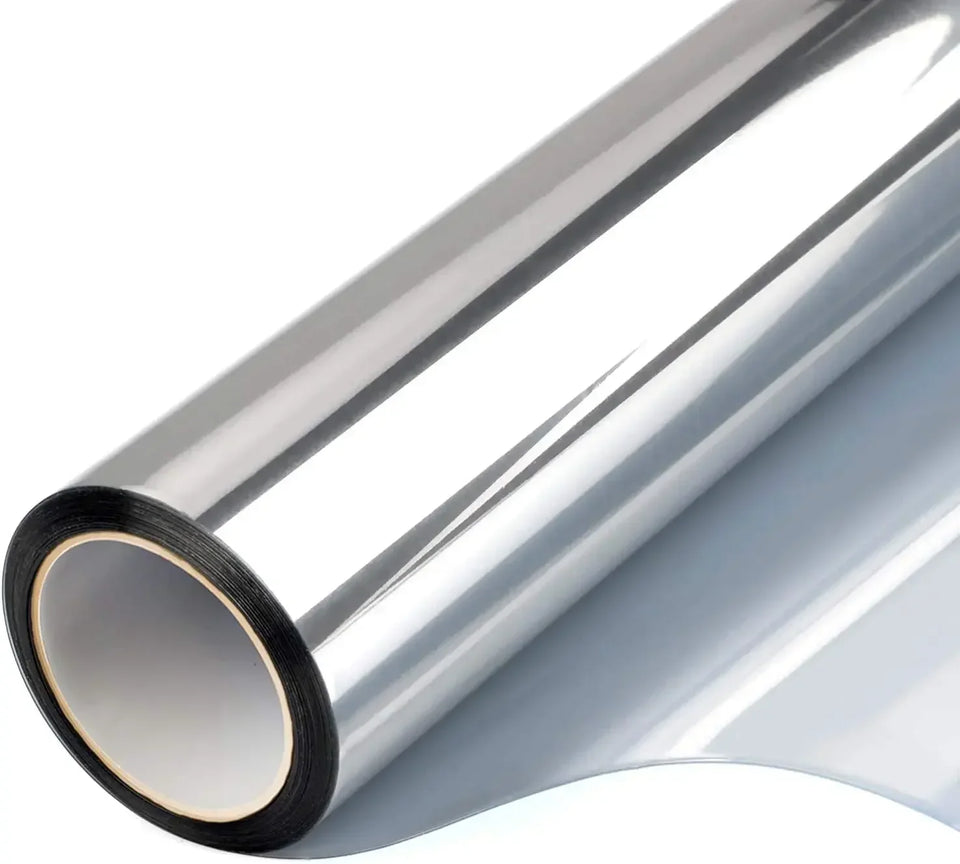 One Way Mirror Insulation Window Film PET Self-adhesive Reflective Solar Film Privacy Window Tint for Home Silver Glass Sticker