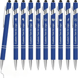 10 pcs Bulk Custom Pens Personalized with Name Engraved Text/Logo Stylus Tip Black Ink Options for Events & Promotions 10/1 pcs