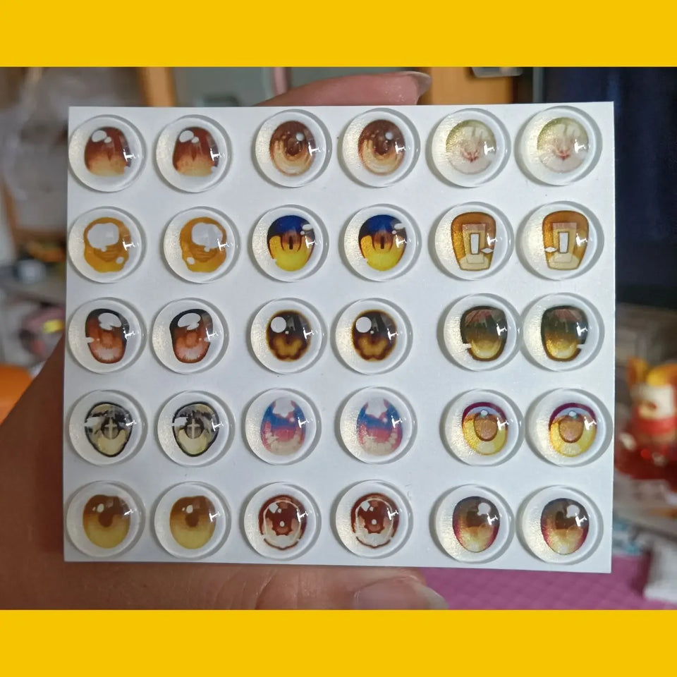 15 Pairs/set Bjd Eye Doll's Eyes 10/12/14/16mm Glass Eyeball Cartoon Type Anime Eye Diy Girl Toys Dress Up Gift Doll Accessories