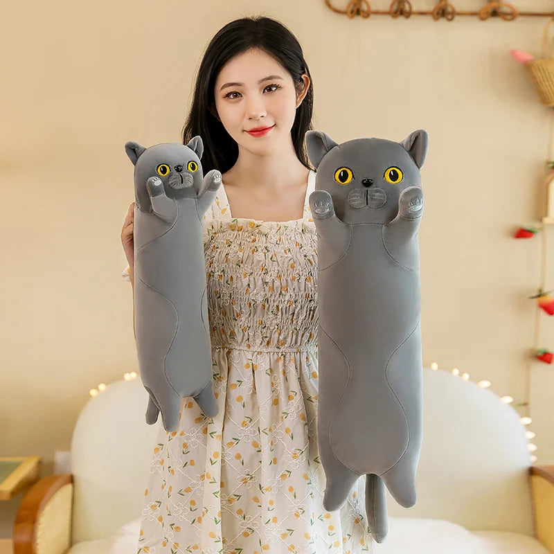 15 Styles 50-150cm Long Cat Plush Toys Stuffed Soft Pause Office Dog Doll Bed Sleepping Pillow Home Decor Birthday Girls Gifts