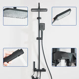 Rozin Black Smart Digital Display Shower Faucet Set Piano Style Rainlfall Bathroom System Grey Digital Mixer Tap Bidet Shower