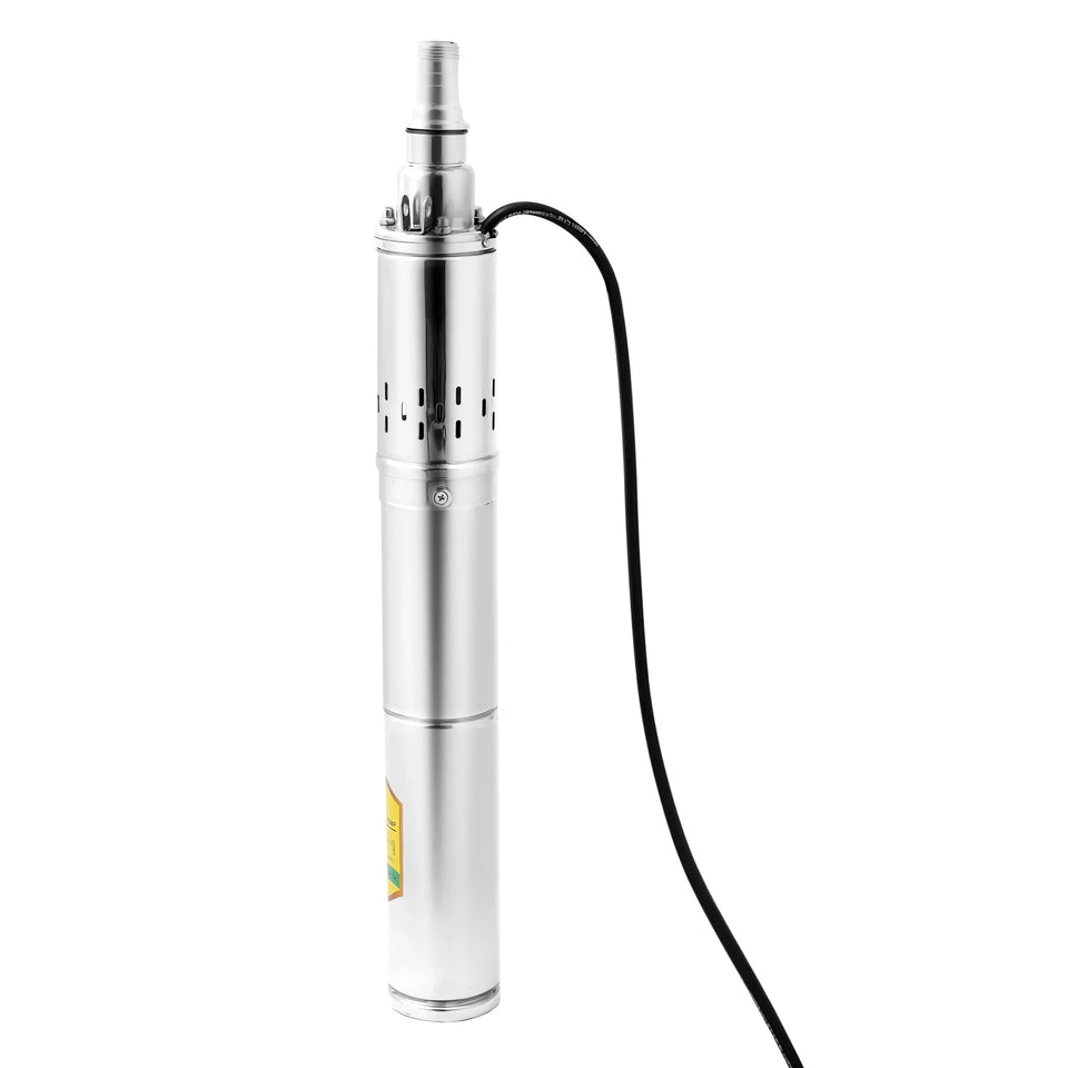 24V DC Submersible Well Pump for Solar System Stainless Steel 65m Deep Water Pump Pure Copper Motor 370W 2m³/h Flow for Farm