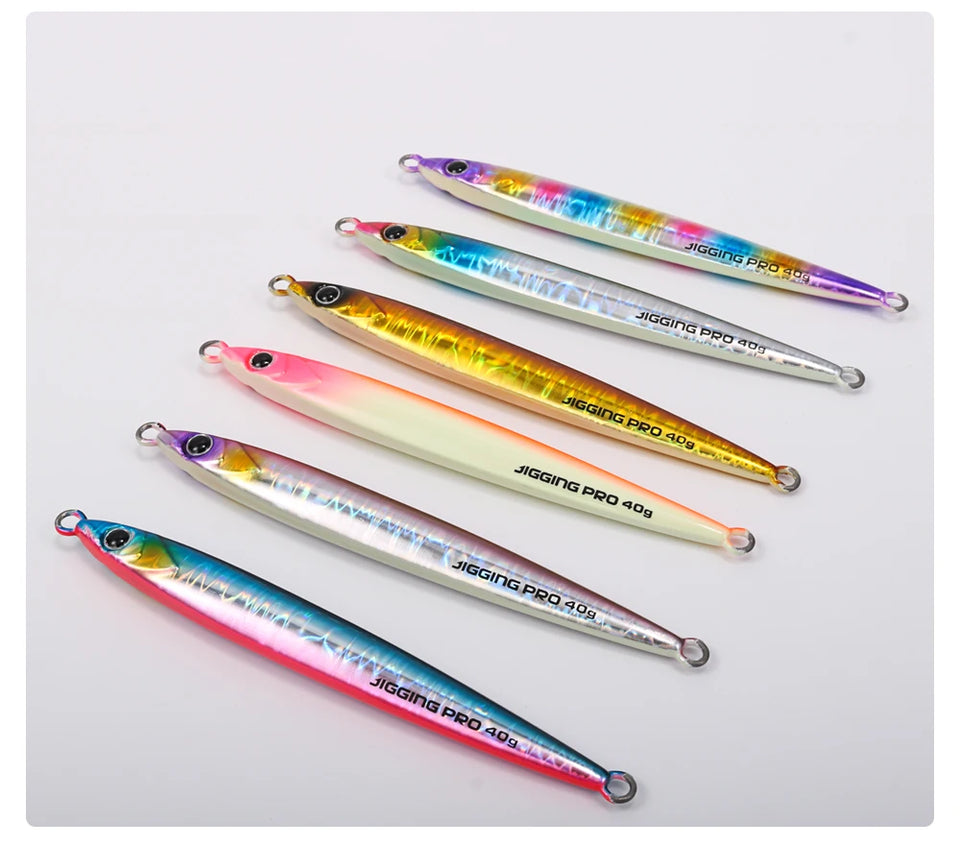 JIGGING PRO Slide Stick Metal Jig 40g 60g Shore Jigging Lure Long Casting Fast Sinking Fall Jigs For Sea Bass Mackerel Kingfish