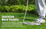 Garden Hose Stainless Steel Water Hose with 10 Functions Adjustable Spray Nozzle Heavy-Duty Metal Garden Hose for Yard Lawn