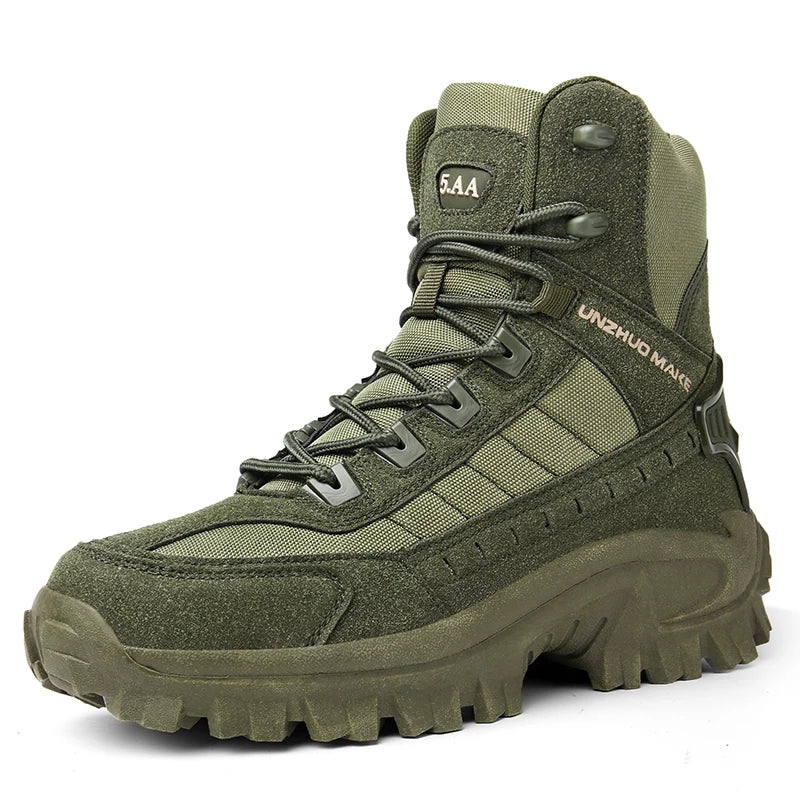 2024 New Winter Work boots Men's Desert Tactical Boots Outdoor Hiking Shoes Men's Leather Desert Combat Ankle Boots Plus Size