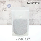 StoBag 50pcs White Cotton Paper Coffee Beans Packaging Bag with/No Valve Sealed for Powder Nuts Storage Stand Up Reusable Pouch