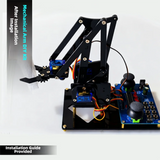 DIY Black Robotic Arm Construction Kit - Learn Welding, Basic Electronics, Circuit Design & Control, Perfect for STEM Projects, Maker Education, Beginners Tech Gift