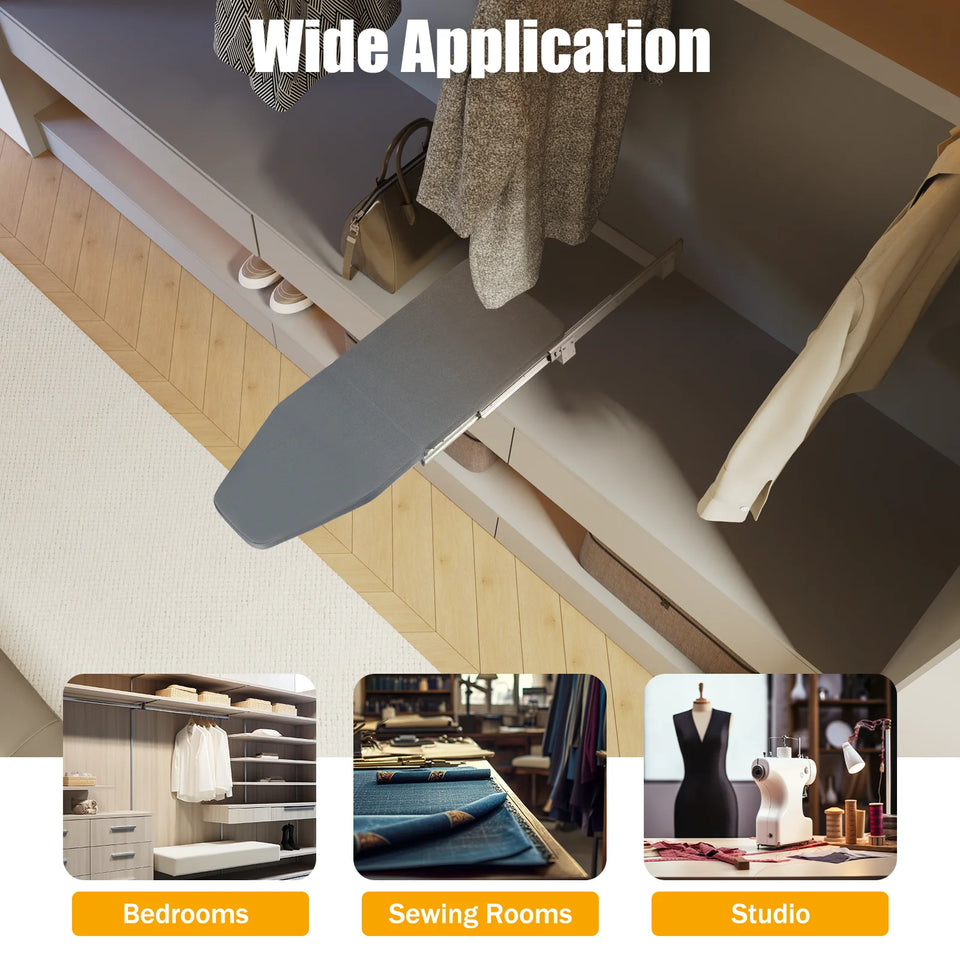 80cm Modern Retractable Ironing Board Closet Pull-Push Stow Away In The Cabinet