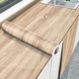 55cm Width Waterproof Vinyl Wood Grain Stickers Self Adhesive Wallpaper for Wardrobe Cupboard Table Closet Bedroom Home Decor