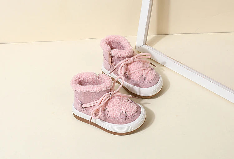 DIMI New Autumn/Winter Baby Boots Warm Plush Rubber Sole Toddler Kids Sneakers Infant Shoes Fashion Little Boys Girls Boots