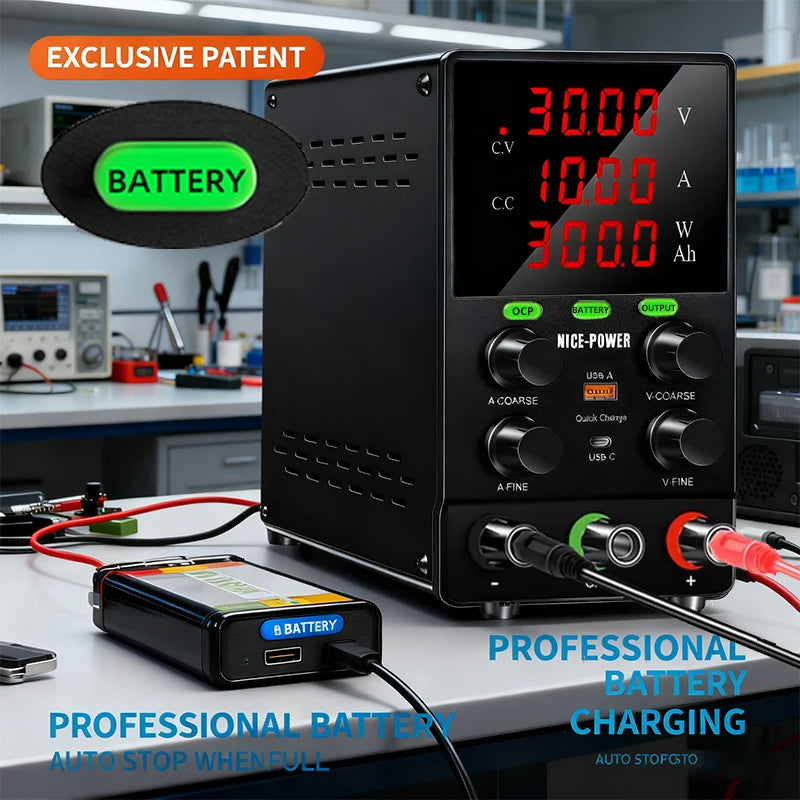 NICE-POWER Bench Lab DC Power Supply Adjustable 30V 60V Laboratory OCP OUTPUT 10A Charging of Lithium Iron Phosphate Batteries