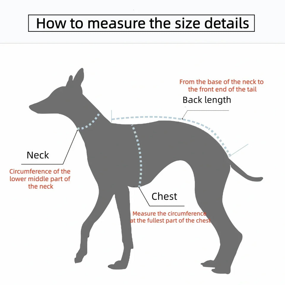 Winter 4-legged Windproof Cotton Jacket for Italian Greyhound Warm High Neck Adjustable Sweatshirt for Whippet Greyhound to 25KG