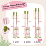 Cactus Cat Tree Floor to Ceiling Cat Tower 7 Tiers Cat Climbing Tree with Cozy Hammocks and Condos 5 Platforms Scratching Posts